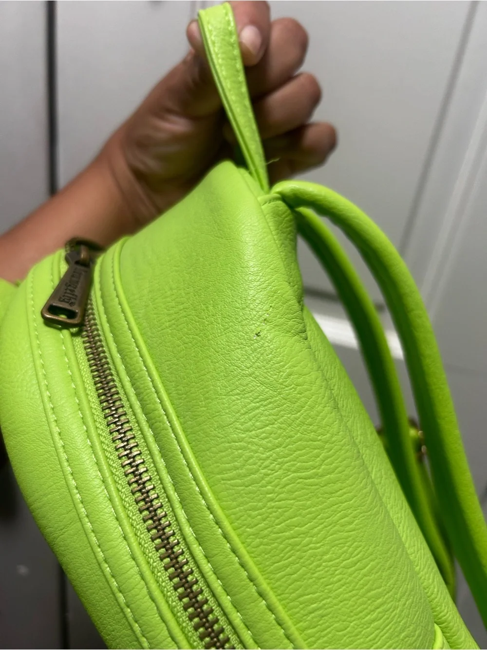 Loungefly The Grinch Green FAUX LEATHER COSPLAY MINI backpack used